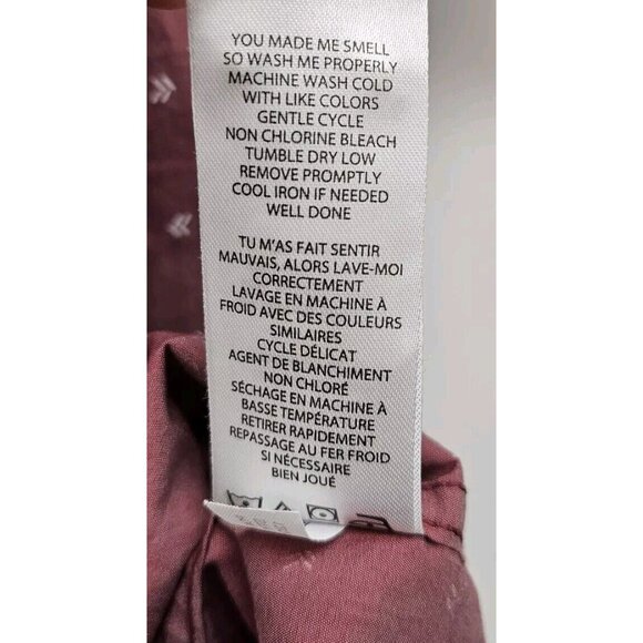 TRAVIS MATHEW Shirt XXL NOT YOUR BEST Short Sleeve Button Up Heather Ruby NEW - Picture 7 of 9